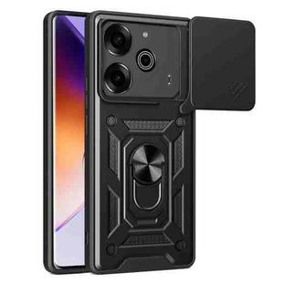 For Tecno Pova 6 Pro Sliding Camera Cover Design TPU+PC Phone Case(Black)