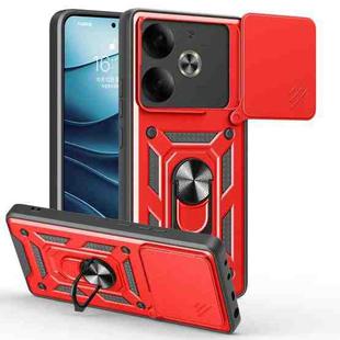 For Tecno Pova 6 Sliding Camera Cover Design TPU+PC Phone Case(Red)