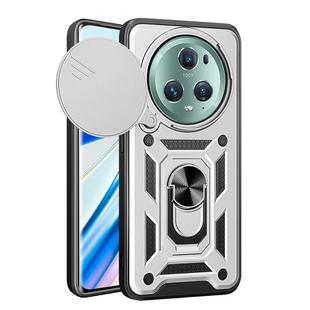 For Honor Magic5 Pro Sliding Camera Cover Design TPU+PC Phone Case(Silver)