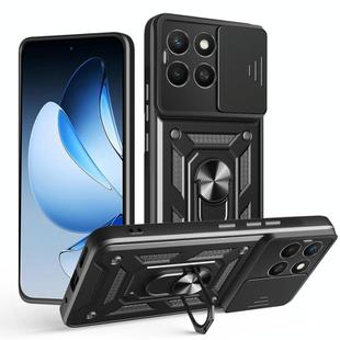 For Honor X8c 4G Sliding Camera Cover Design TPU+PC Phone Case(Black)