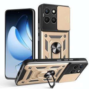 For Honor X8c 4G Sliding Camera Cover Design TPU+PC Phone Case(Gold)