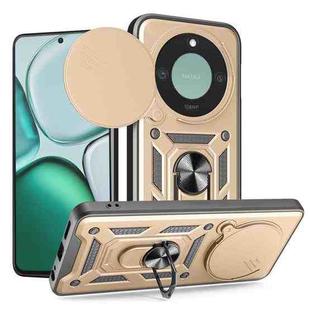 For Honor X9c Smart Sliding Camera Cover Design TPU+PC Phone Case(Gold)