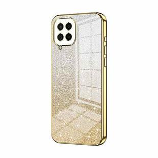 For Samsung Galaxy M53 5G Gradient Glitter Powder Electroplated Phone Case(Gold)