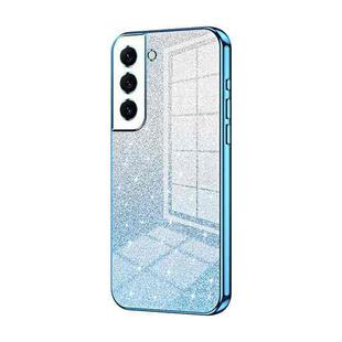 For Samsung Galaxy S22 5G Gradient Glitter Powder Electroplated Phone Case(Blue)