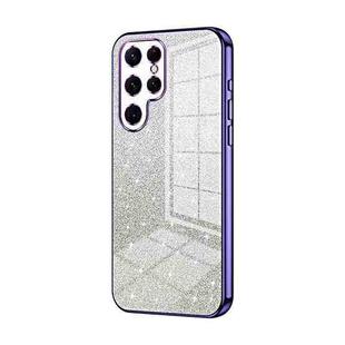 For Samsung Galaxy S22 Ultra 5G Gradient Glitter Powder Electroplated Phone Case(Purple)