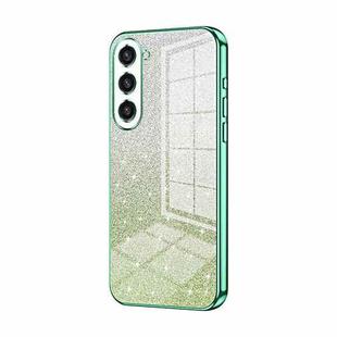 For Samsung Galaxy S23+ 5G Gradient Glitter Powder Electroplated Phone Case(Green)