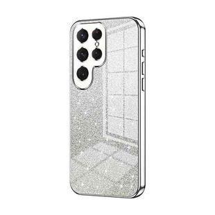 For Samsung Galaxy S23 Ultra 5G Gradient Glitter Powder Electroplated Phone Case(Silver)