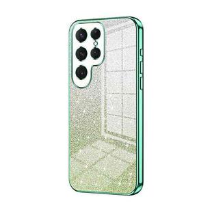 For Samsung Galaxy S24 Ultra 5G Gradient Glitter Powder Electroplated Phone Case(Green)