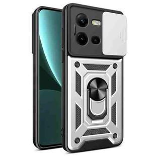 For vivo V25 5G/V25e 4G/X80 Lite 5G Sliding Camera Cover Design TPU+PC Phone Case(Silver)
