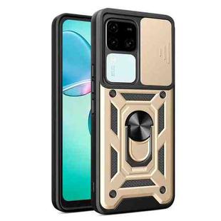 For vivo V30 / V30 Pro Sliding Camera Cover Design TPU+PC Phone Case(Gold)