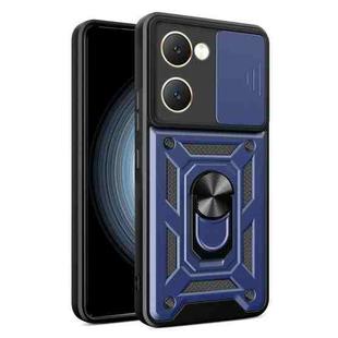 For vivo Y03 Sliding Camera Cover Design TPU+PC Phone Case(Blue)