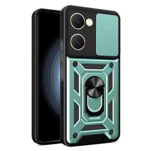 For vivo Y03 Sliding Camera Cover Design TPU+PC Phone Case(Green)