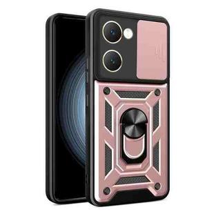 For vivo Y03 Sliding Camera Cover Design TPU+PC Phone Case(Rose Gold)