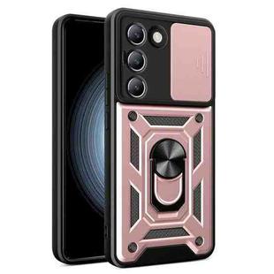 For vivo V30 Lite 5G India / Y100 IDN Sliding Camera Cover Design TPU+PC Phone Case(Rose Gold)