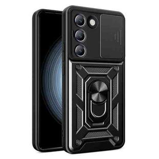 For vivo Y200e 5G Global Sliding Camera Cover Design TPU+PC Phone Case(Black)