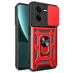 For vivo iQOO Z9x Sliding Camera Cover Design TPU+PC Phone Case(Red)