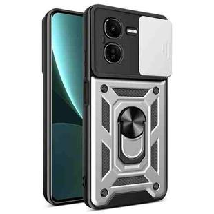 For vivo iQOO Z9x Sliding Camera Cover Design TPU+PC Phone Case(Silver)