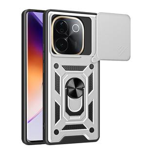 For vivo iQOO Z9s Pro 5G India Sliding Camera Cover Design TPU+PC Phone Case(Silver)