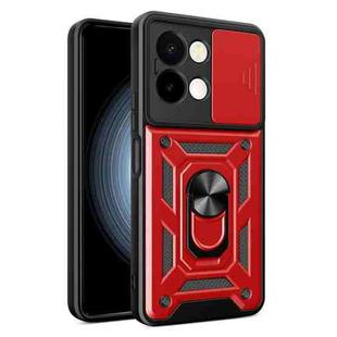 For vivo Y28 4G Sliding Camera Cover Design TPU+PC Phone Case(Red)