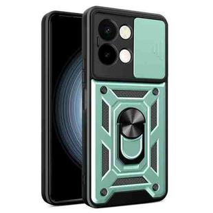 For vivo Y28 4G Sliding Camera Cover Design TPU+PC Phone Case(Green)