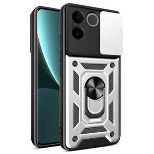 For vivo iQOO Z7 Pro 5G Global Sliding Camera Cover Design TPU+PC Phone Case(Silver)