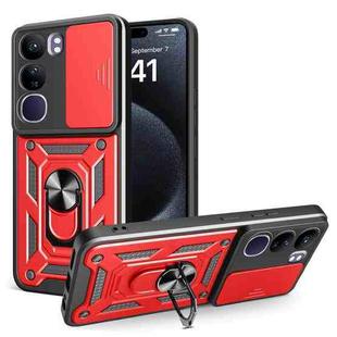 For vivo V40 Lite 5G IDN Sliding Camera Cover Design TPU+PC Phone Case(Red)