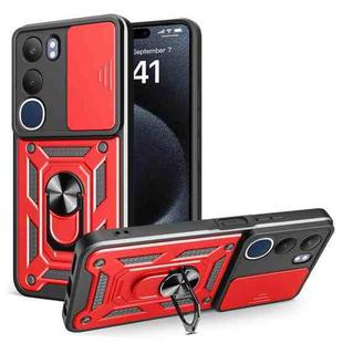 For vivo Y19s Sliding Camera Cover Design TPU+PC Phone Case(Red)