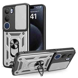 For vivo Y19s Sliding Camera Cover Design TPU+PC Phone Case(Silver)