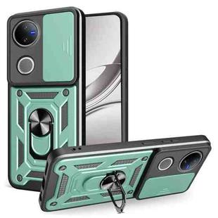For vivo V50 5G Sliding Camera Cover Design TPU+PC Phone Case(Green)