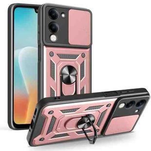 For vivo Y29s 5G / Y04 4G Sliding Camera Cover Design TPU+PC Phone Case(Rose Gold)