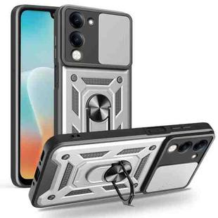For vivo Y29s 5G / Y04 4G Sliding Camera Cover Design TPU+PC Phone Case(Silver)