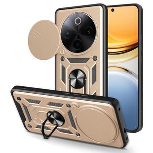 For vivo Y300 Pro Global Sliding Camera Cover Design TPU+PC Phone Case(Gold)