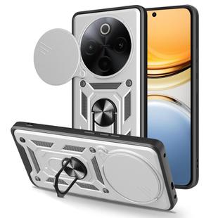 For vivo Y300 Pro Global Sliding Camera Cover Design TPU+PC Phone Case(Silver)