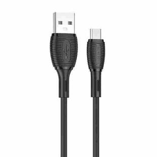 Borofone BX86 Advantage 2.4A USB to Micro USB Silicone Charging Data Cable, Length:1m(Black)