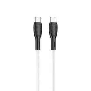 Borofone BX86 Advantage 60W USB-C / Type-C to USB-C / Type-C Silicone Charging Data Cable, Length:1m(White)
