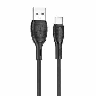 Borofone BX86 Advantage 3A USB to USB-C / Type-C Silicone Charging Data Cable, Length:1m(Black)