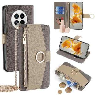 For Huawei Mate 50 Crossbody Litchi Texture Leather Phone Case(Grey)