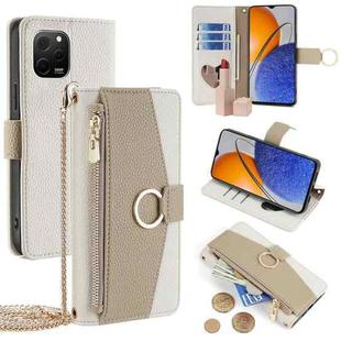 For Huawei nova Y61 Crossbody Litchi Texture Leather Phone Case(White)