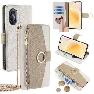 For Huawei nova 8 Crossbody Litchi Texture Leather Phone Case(White)