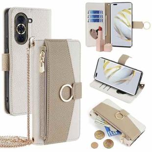For Huawei nova 10 Pro Crossbody Litchi Texture Leather Phone Case(White)