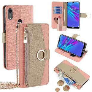 For Huawei Y6 2019 / Y6s 2019 Crossbody Litchi Texture Leather Phone Case(Pink)