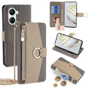 For Huawei nova 10 SE Crossbody Litchi Texture Leather Phone Case(Grey)