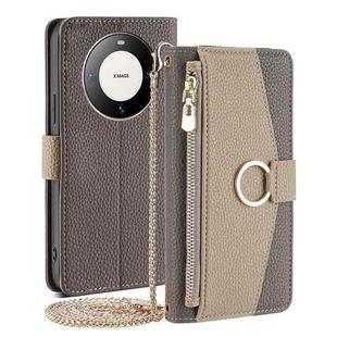 For Huawei Mate 60 Pro / Mate 60 Pro+ Crossbody Litchi Texture Leather Phone Case(Grey)