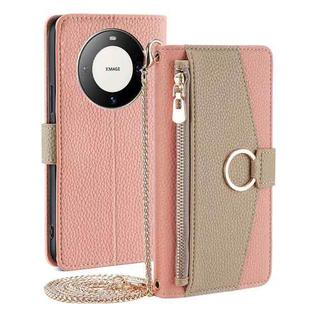 For Huawei Mate 60 Pro / Mate 60 Pro+ Crossbody Litchi Texture Leather Phone Case(Pink)