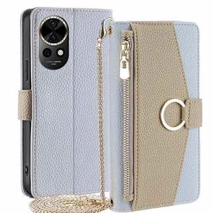 For Huawei nova 12 5G Crossbody Litchi Texture Leather Phone Case(Blue)