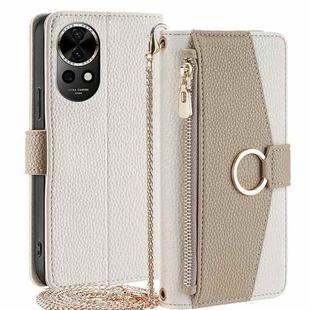 For Huawei nova 12 5G Crossbody Litchi Texture Leather Phone Case(White)