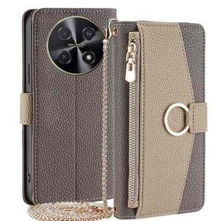 For Huawei nova 12i 4G Crossbody Litchi Texture Leather Phone Case(Grey)
