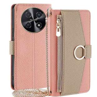 For Huawei nova 12i 4G Crossbody Litchi Texture Leather Phone Case(Pink)