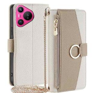 For Huawei Pura 70 5G Crossbody Litchi Texture Leather Phone Case(White)