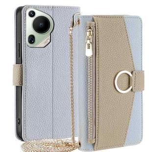 For Huawei Pura 70 Ultra 5G Crossbody Litchi Texture Leather Phone Case(Blue)